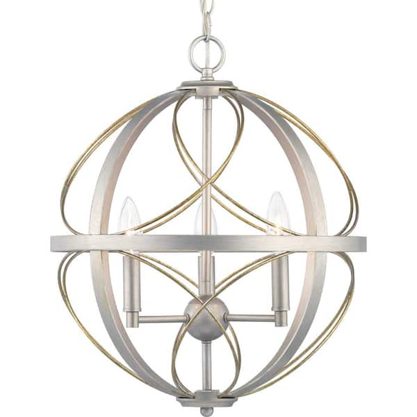 Progress Lighting Brandywine Collection 3-Light Silver Ridge Pendant