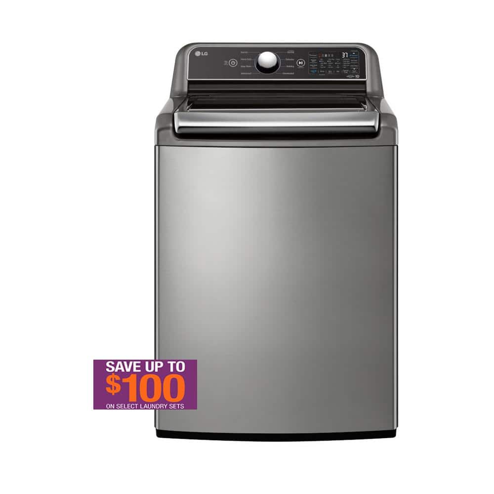 LG 5.3 cu. ft. SMART Top Load Washer in Graphite Steel with 4-way Agitator, NeverRust Drum and TurboWash3D Technology
