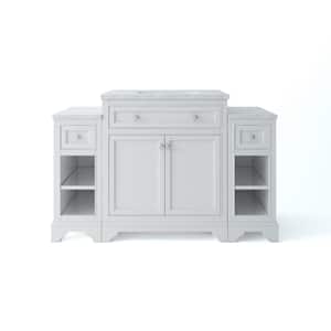 Mornington 54 in. W x 21 in. D x 38 in. H Single Bath Vanity in White with Marble Vanity Top in White with White Sink