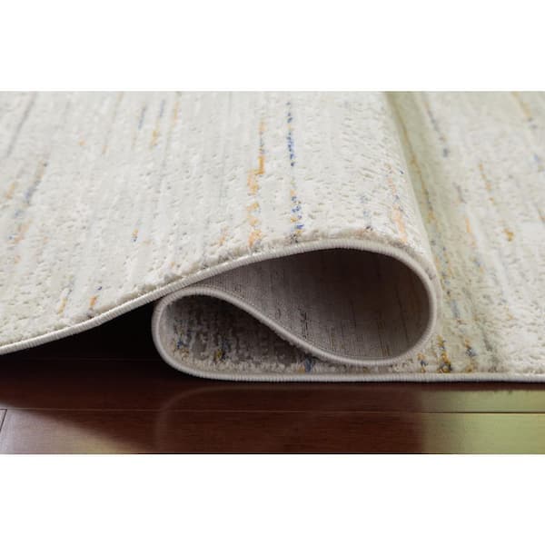 Harjot 5 ft. x 7 ft. Beige Striped Area Rug