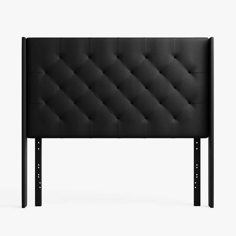 Brookside Eva Black Twin Upholstered Wingback Headboard BSTT0404BKUHB