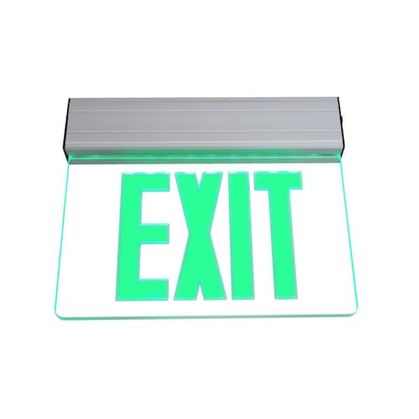 NICOR EXL2 Series 3.6-Volt Clear Integrated LED Emergency Exit Sign with Green Lettering