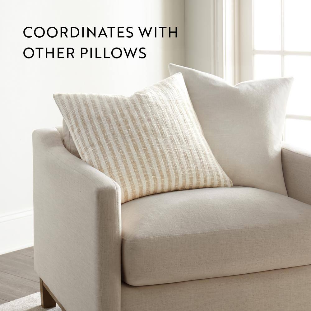 Natural Cotton Yarn-Dyed Square Throw Pillow 20x20