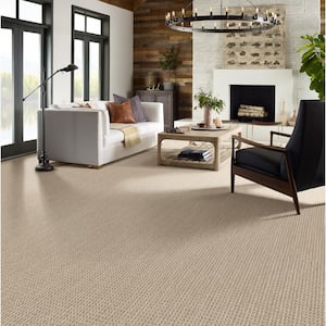 Sicily - Feather - Beige 15 ft. 46.8 oz. SD Nylon Pattern Installed Carpet