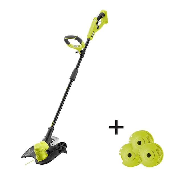 RYOBI P2008BTL-AC ONE+ 18V 13 in. Cordless Battery String Trimmer/Edger with Extra 3-Pack of Spools (Tool Only) - 1