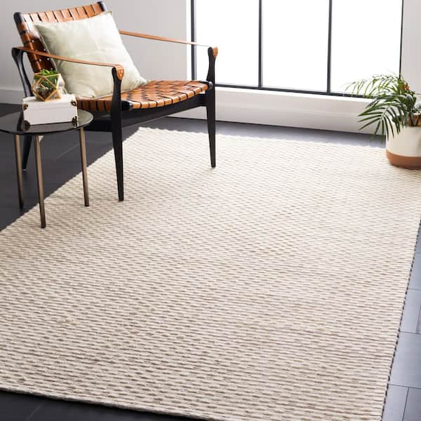 Marbella Beige 5 ft. x 8 ft. Striped Solid Color Area Rug