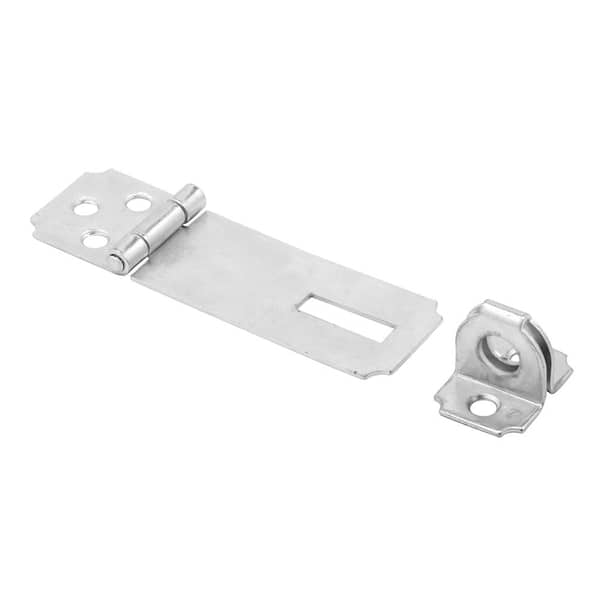 Safety Hasp, 2-1/2 in., Steel Construction, Zinc Plated Finish, Fixed Stapled