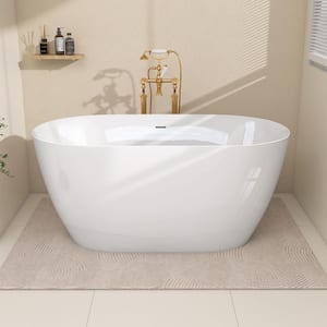 Zeafive Zey 47 in. x 27.5 in. Acrylic Freestanding Soaking Bathtub