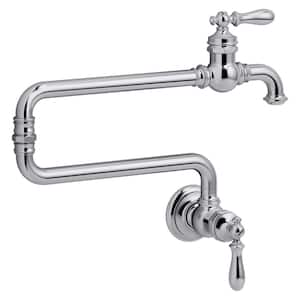 Artifacts Wall Mounted Pot Filler with 22 in. Extended Spout in Polished Chrome