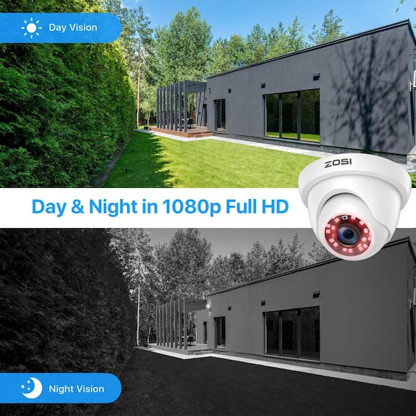 8-Channel H.265+ 5MP-Lite DVR Security Camera System with 4-Wired 1080p Dome Cameras, Surveillance System