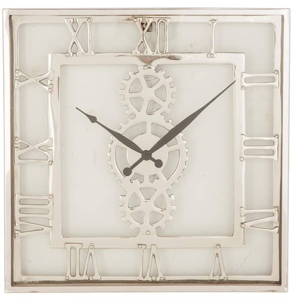 Litton Lane Industrial 20 in. x 20 in. Square Wall Clock 43570