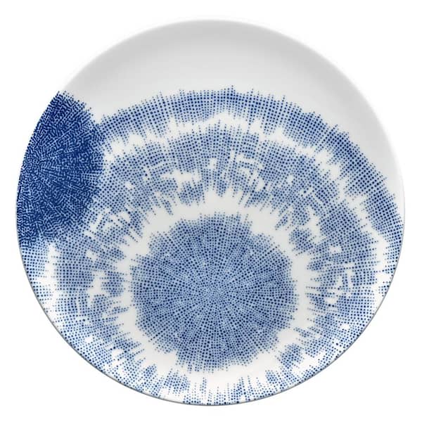 Noritake Aozora Blue/White Porcelain Coupe Dinner Plate 11 in.