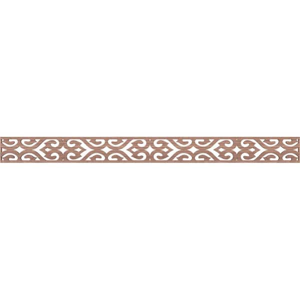 Keene Fretwork 0.25 in. D x 46.375 in. W x 4 in. L Walnut Wood Panel Moulding