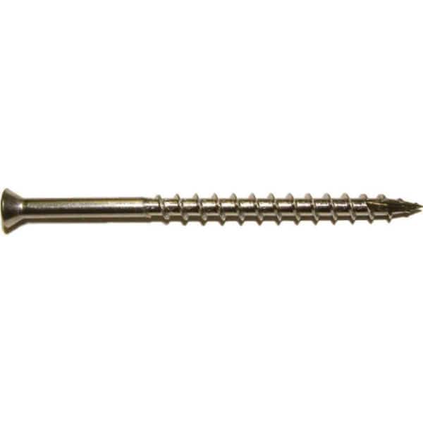 #7 x 1-5/8 in. 1 lb. Coarse Stainless Steel Flat Trim-Head Square-Drive Wood Screws (204-Pack)