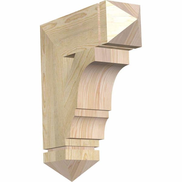 Ekena Millwork 6 in. x 24 in. x 20 in. Douglas Fir Balboa Arts and Crafts Rough Sawn Bracket