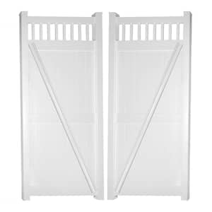 Tuscany 7 ft. W x 8 ft. H White Vinyl Privacy Double Fence Gate Kit