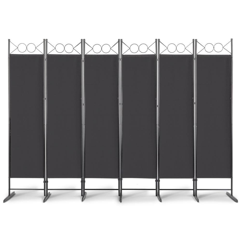 6 ft. 4-Fold Top with Shape 160g Polyester Cloth Plastic Feet Carbon Steel Frame Foldable Screen Black price history on PriceWatchPro