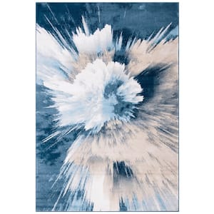 Lagoon Beige/Blue 9 ft. x 12 ft. Abstract Gradient Area Rug