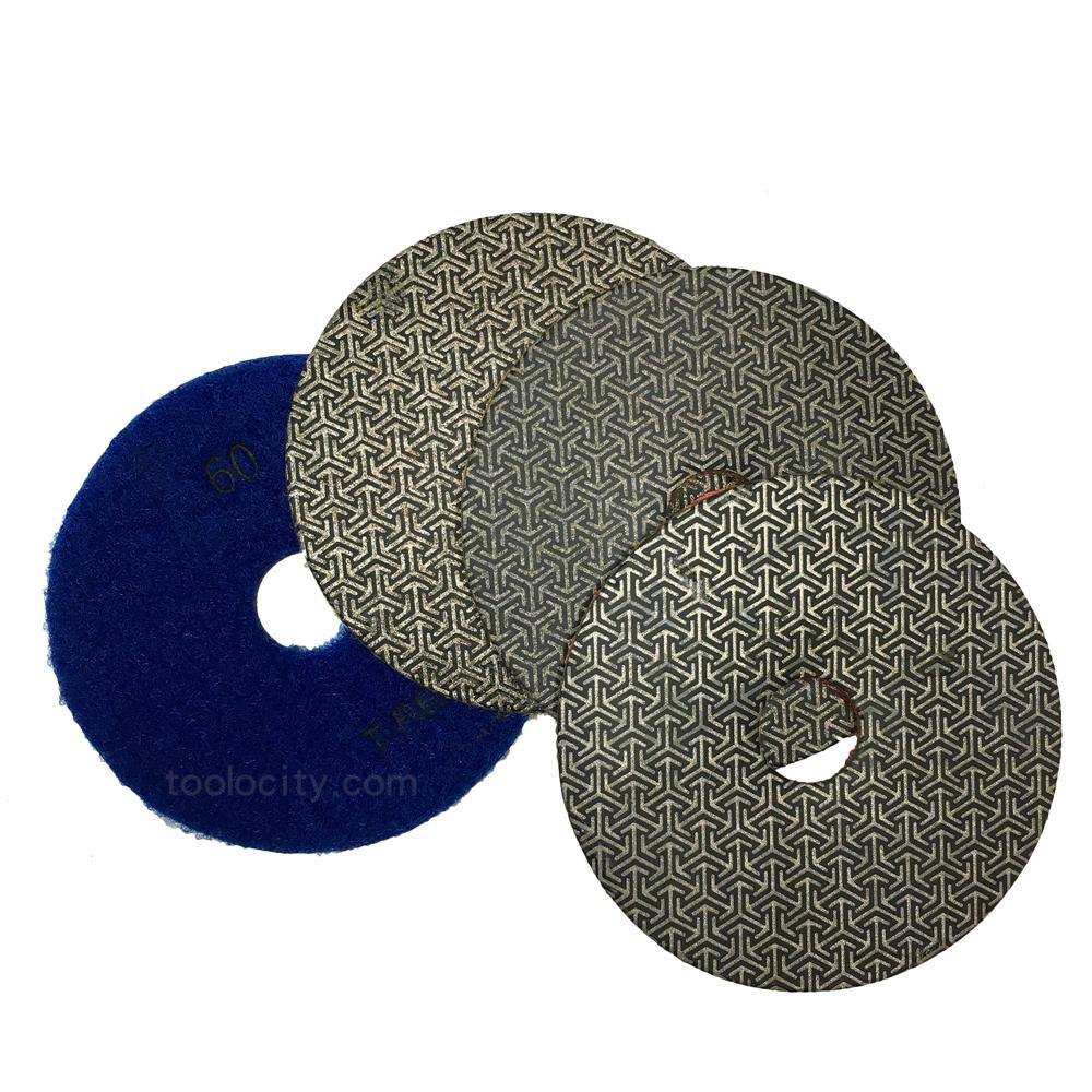 T-REX 3 in. Electroplated Diamond Polishing Pads (Set of 4) TEPSET3