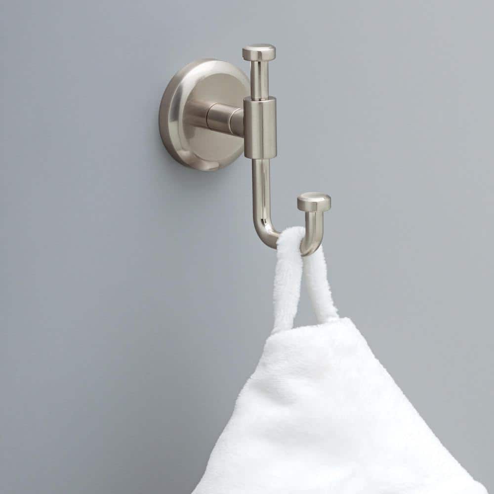 Spotshield Brushed Nickel Single Wall-Mounted Towel Hook