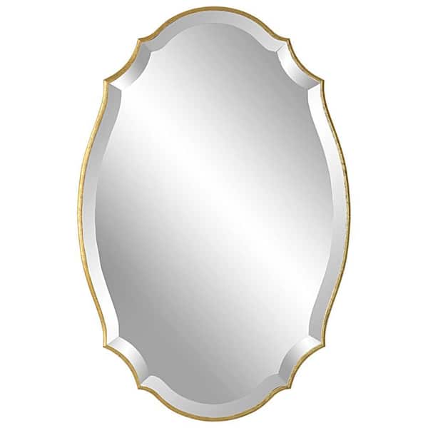 Benjara 20 in. W x 30 in. H Wooden Frame Bronze Wall Mirror
