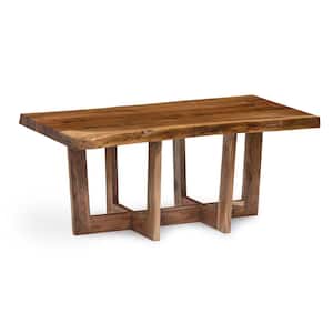 Berkshire 42 in. Natural Large Rectangle Wood Coffee Table with Live Edge