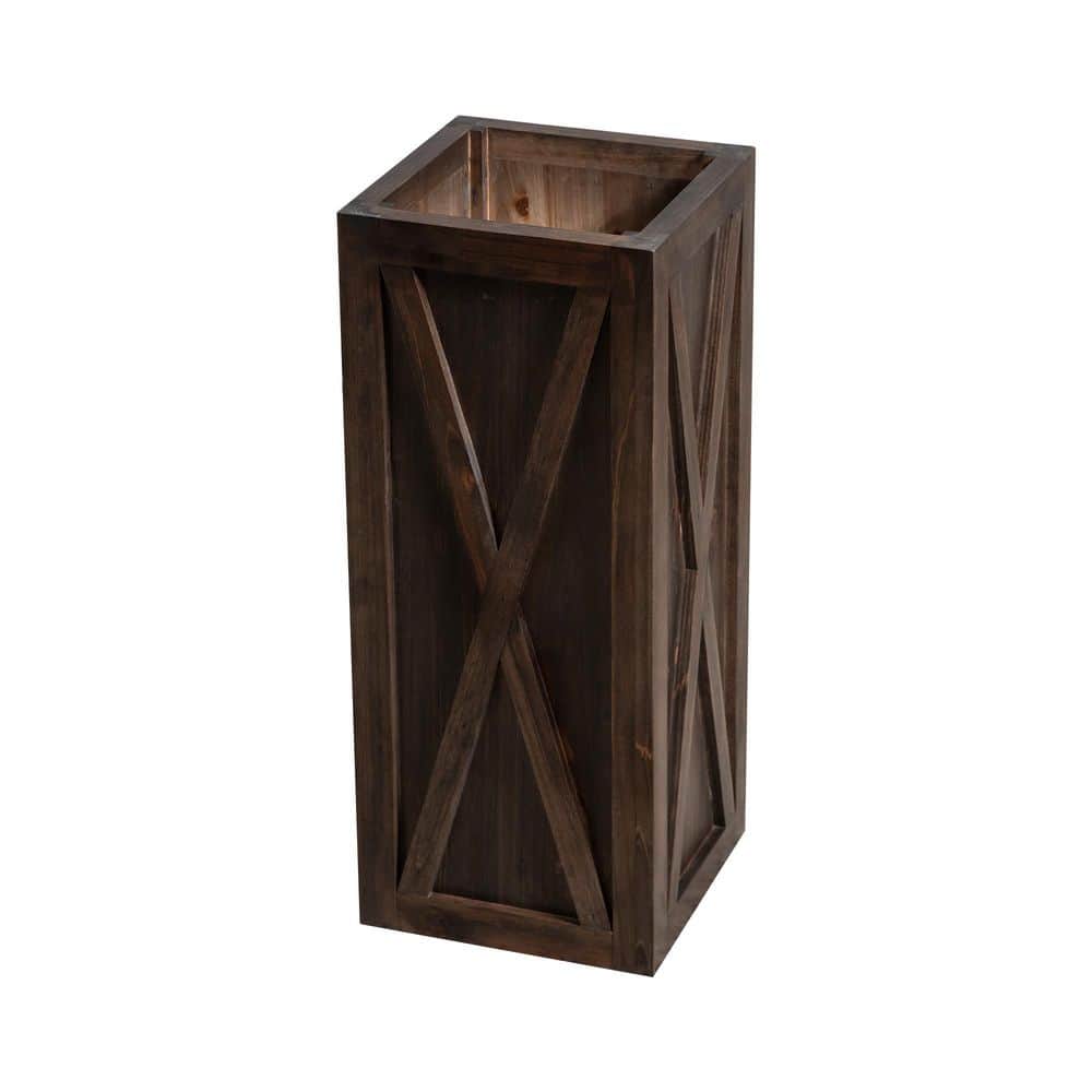 24 in. H x 10 in. W walnut Wood Rectangular Planter Box for Outdoor Indoor Planting price history on PriceWatchPro