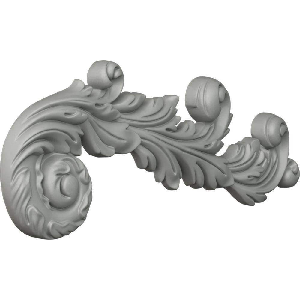 Edinburgh 7"H x 17.5"W Primed Polyurethane Scroll Onlay