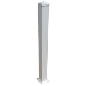 3 in. x 3 in. x 44 in. White Aluminum Post with Welded Base