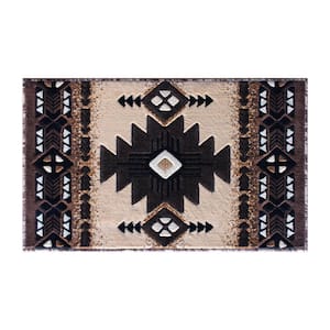 Brown 2 ft. x 3 ft. Rectangle Native American Area Rug