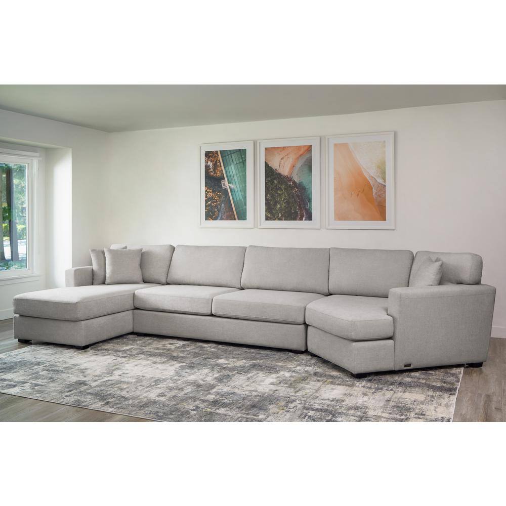 Utopia Ivory/Light Gray & Gold Stainless Steel 2pc Sectional Sofa