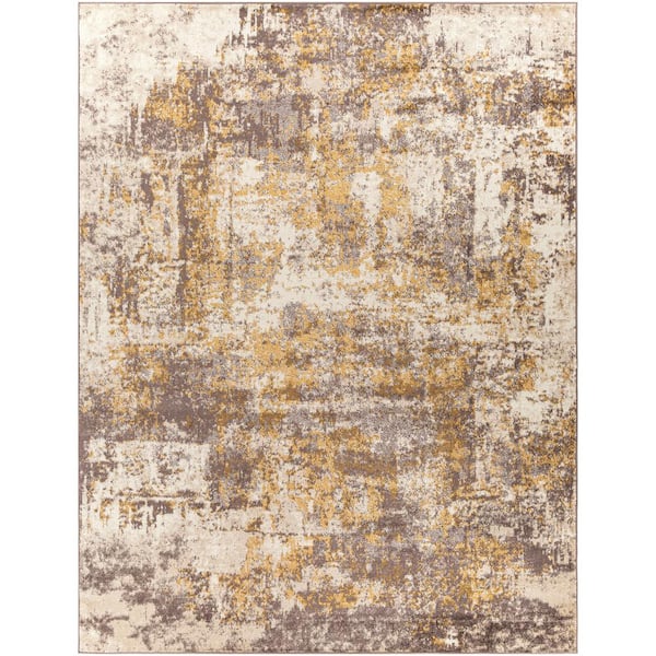 Livabliss Dana Medium Brown/Mustard 8 ft. x 10 ft. Modern Indoor Area Rug