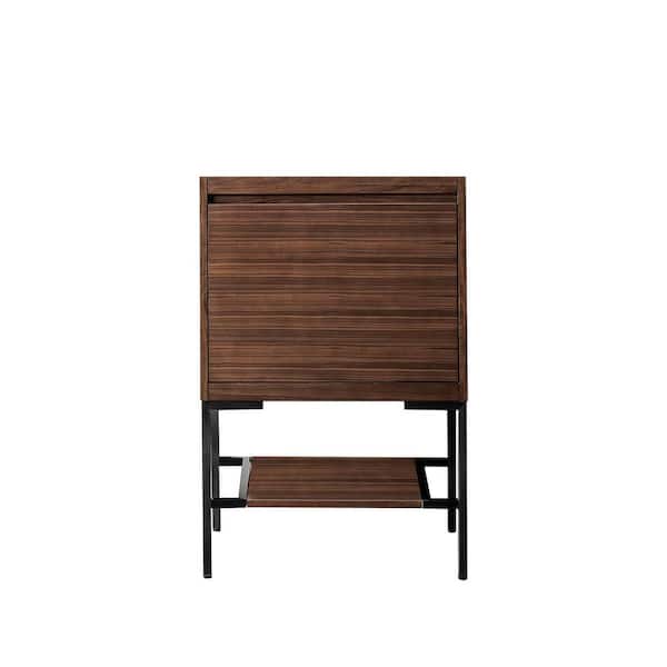 James Martin Vanities Mantova 23.6 in. W x 18.1 in. D x 35.4 in. H Single Bath Vanity Cabinet without Top in Mid-Century Walnut