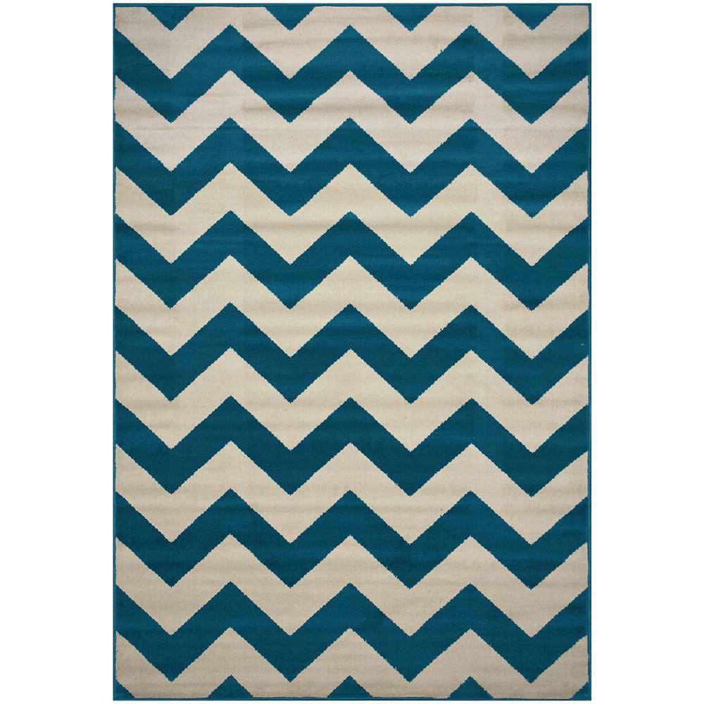 Modela 3-Pieces Set Petrol Blue (4 ft. 9 in. x 6 ft. 10 in.) + Runner ...
