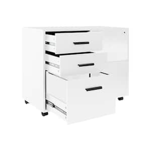 3-Drawer White Wood 32.1 in D x 24 in H x 15.7 in W Engineered Wood Lateral File Cabinet