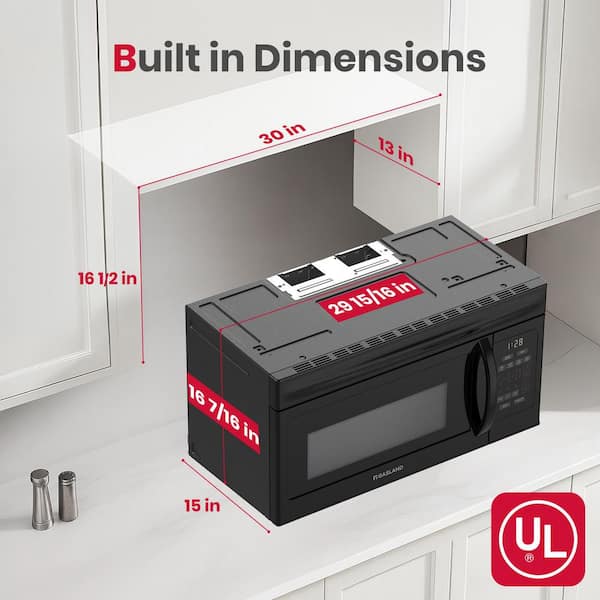 1.6 cu. ft. 30 in. 300 CFM 1000-Watt Over the Range Microwave Oven in Black