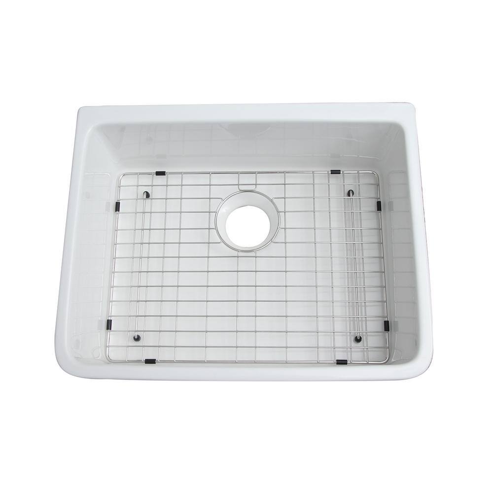 24'' Biscuit Fireclay Farmhouse Single Bowl Kitchen Sink