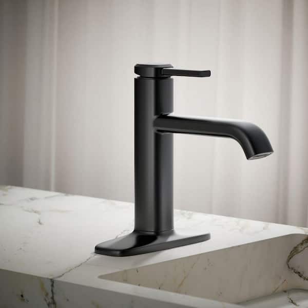 Ashan Single Hole Single-Handle Bathroom Faucet in Matte Black
