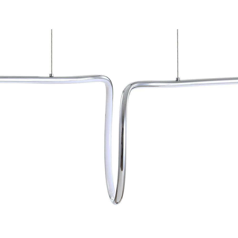 Ali 34.5" Chrome Contemporary Adjustable LED Island Pendant