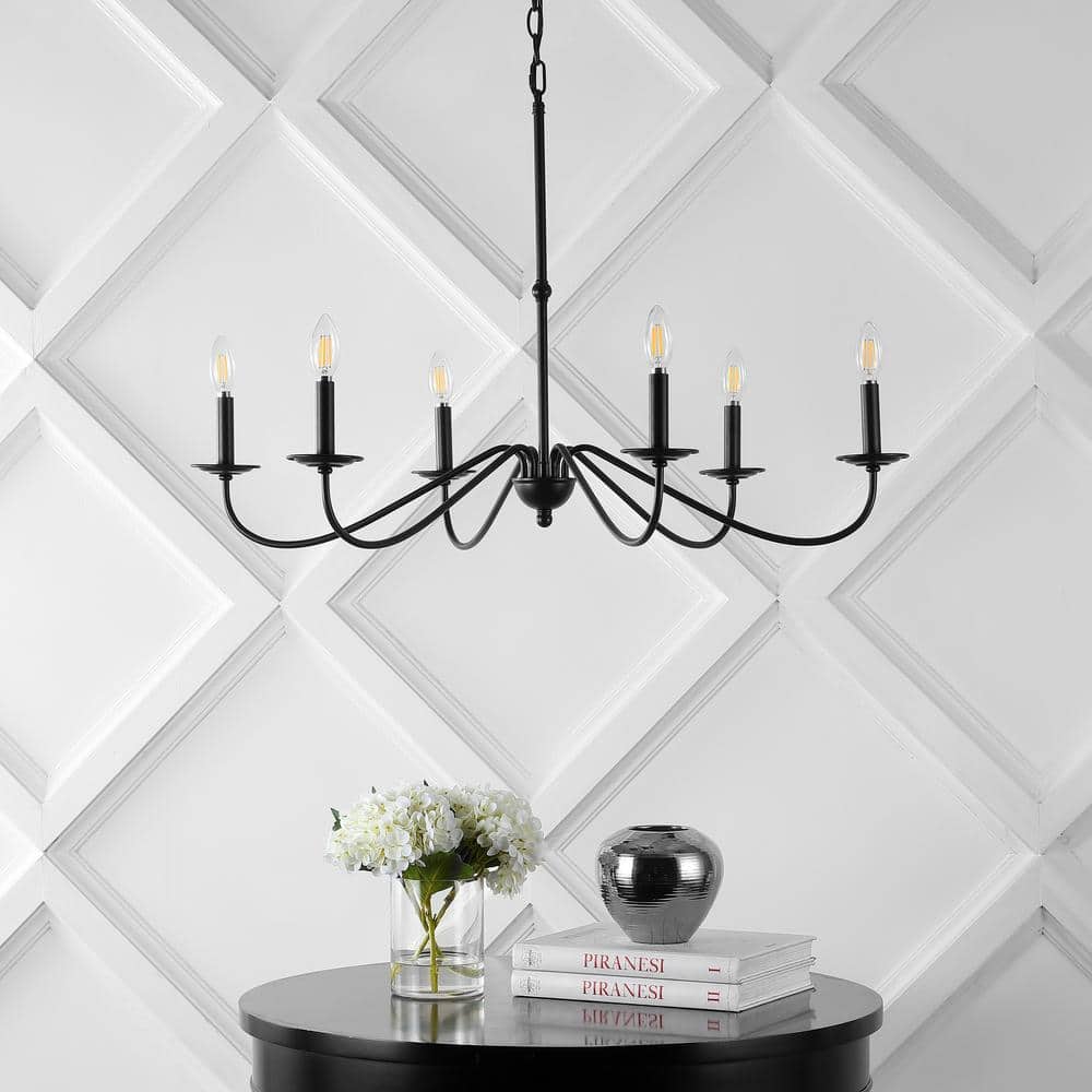 Wicklow 34.75" Oil Rubbed Bronze Iron 6-Light Candle Chandelier