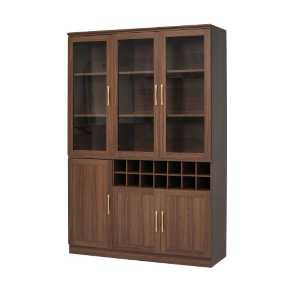 47.24 in. W x 15.75 in. D x 70.87 in. H Bathroom Brown Linen Cabinet with Adjustable Cabinet