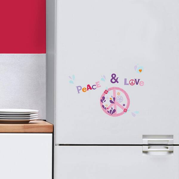 Nouvelles Images Multi-Color Peace and Love Mini Wall Decals