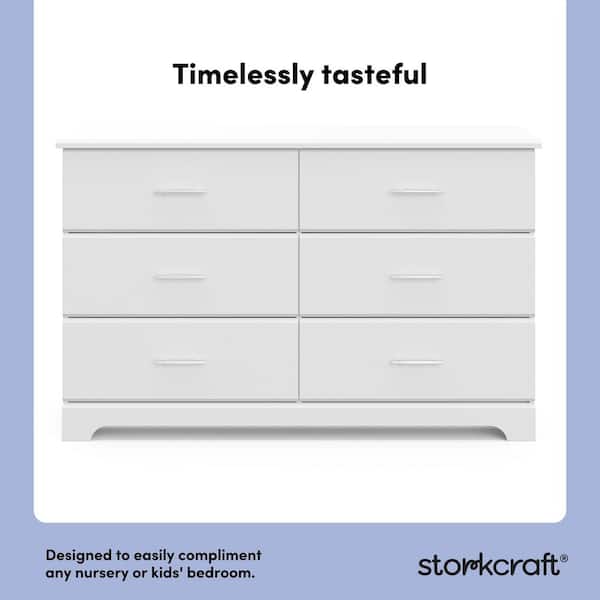 storkcraft brookside 6 drawer double dresser Brookside 6 Drawer Double Dresser Storkcraft Color: White