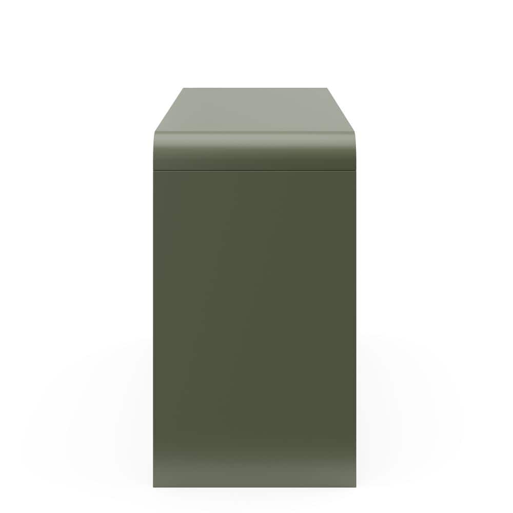 Olive Green 6-Drawer Nursery Dresser with Natural Rubberwood Knobs