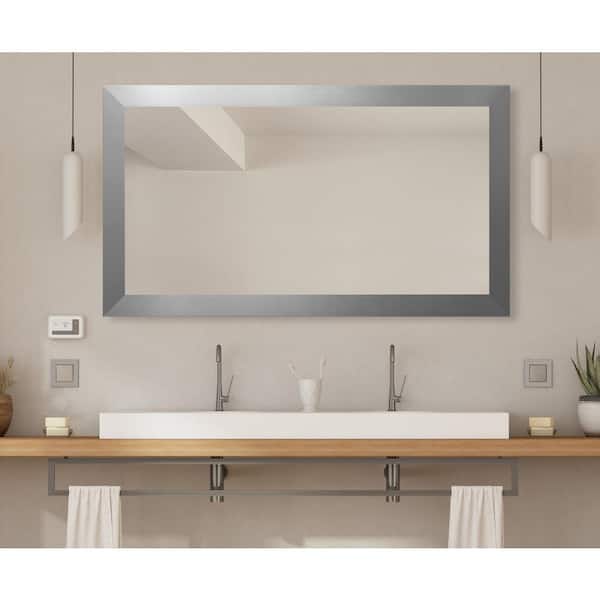Oversized Rectangle Silver Modern, 72 Wide Wall Mirror