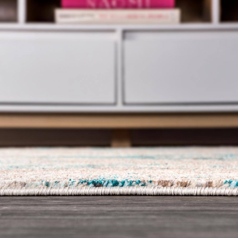 Contemporary Blue and Gray Abstract 5x8 Area Rug
