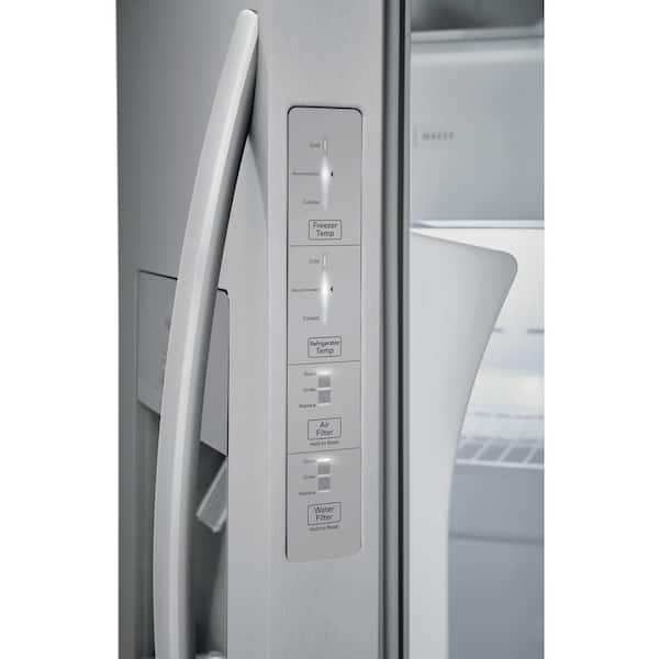 Frigidaire - 36 in. 26 cu. ft. Standard Depth Side by Side Refrigerator in Stainless Steel