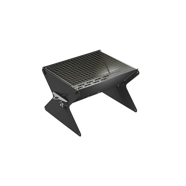 15 in. Portable Foldable Charcoal Grill in Black