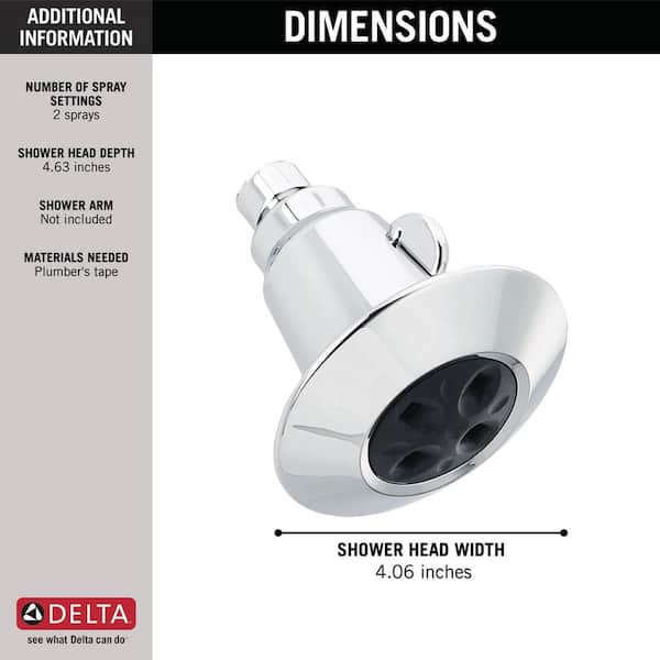 2-Spray 4.63 in. Single Wall Mount Handheld Adjustable Shower Head in Chrome 2-Spray 4.63 in. Single Wall Mount Handheld Adjustable Shower Head in Chrome