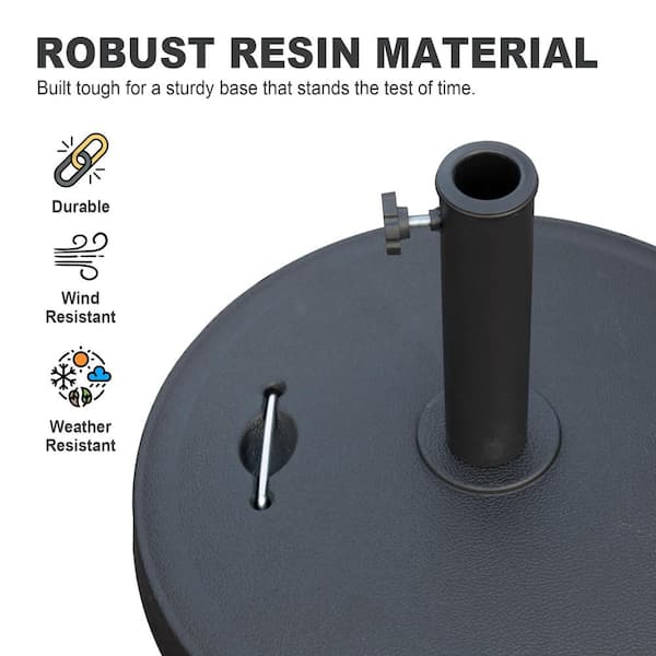 51.8 lb. Patio Umbrella Base in Black with Handle